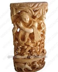 Wooden Radha Krishna Statue