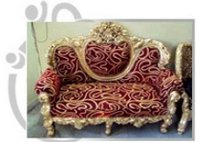 Golden Carved Wedding Throne Sofa