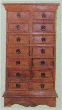Fourteen Drawer Wooden Cabinet