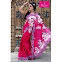 Pink Georgette Saree