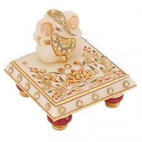 Marble Ganesha with Chowki