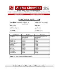 Cupric Acetate (Monohydrate) Ar