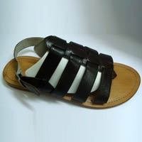 Men Leather Black Color Sandal