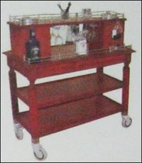 Bar Trolley With Inbuilt Two Ice Buckets Flambe Trolley No-142