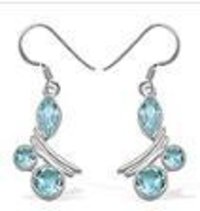 Attractive Blue Topaz Silver Earrings