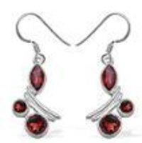 Garnet Silver Earrings
