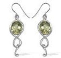 Green Amethyst Silver Earrings
