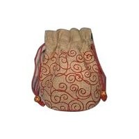 Jute embroidery Pouch Bag