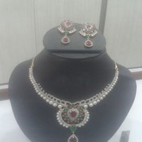 Multi Coloured Studded Necklace Set