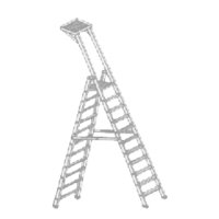 Double Platform Aluminum Self Supporting Folding Ladder