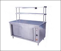 Pickup Counter With Hot Case & Two Over Head Shelves Kitchen Equipment