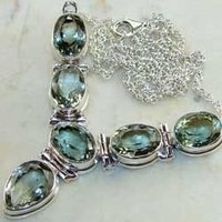 Sterling Silver Malachite Necklace
