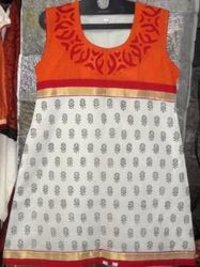 Kora with Applique & Hand Block Kurti