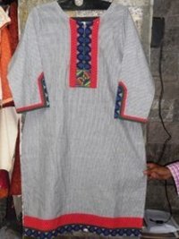 Black N White Stripe Handloom Kurta