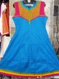 Cotton Print with Machine Embd Kurti