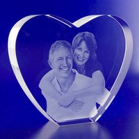 Heart Shaped Crystal Glass Wedding Gift