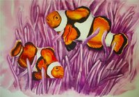 Watercolor Clowns Painting