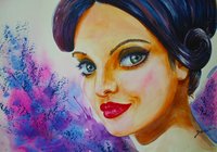 Watercolor Painting-Face Of A Girl