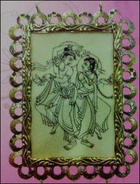Radha Krishan Hand Brush Painting Frame
