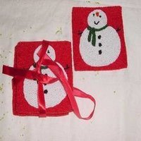 Beaded Snowmen Coasters