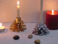 Aluminum Pine Cone Candle Holder