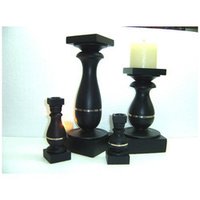 Wooden Pillar Candle Holder