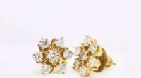 Flower Design Diamond Earrings