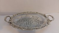 Big Silver Glass Tray