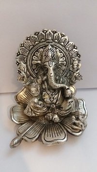 Ganesh Sitting On Big Flower.