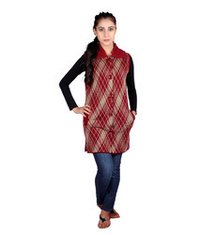 Check/Plaid Sleeveless Long Cardigan/Coat