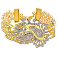 Brilliant CZ With American Diamond Gold Plated Bangle