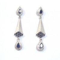 Silver Earrings with Iolites