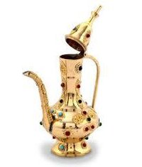 Antique Gemstone Brass Surahi