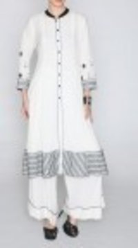 Black And White Cotton Kurti And Palazzo Set