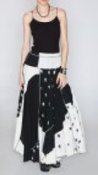 Black And White Embroidered Cotton Skirt Set