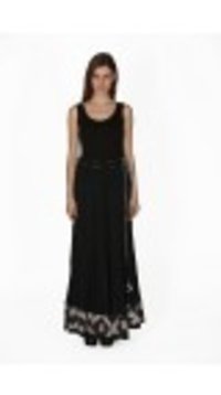 Black Cotton Crinkled Skirt