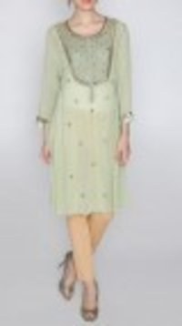 Green Embroidered Georgette Kurti