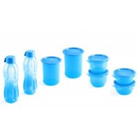 8 Pc. Center Press + Water Bottles Set-Blue