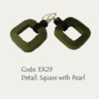 Square with Pearl Earring