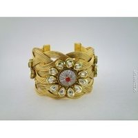Gold Plated Red Stone Kada