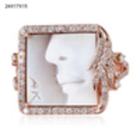 Shell Cameo Diamond Ring