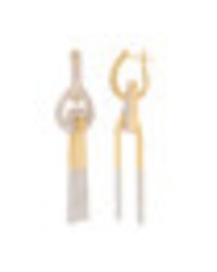 Dual Tone Danglers Embellished With CZ