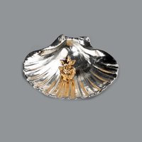 Silver Plated Shell With Gold Ganesha