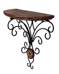 Wood And Wrought Folding Wall Bracket