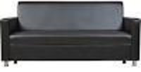 Nano Leatherette Three Seater Sofa in Black Colour