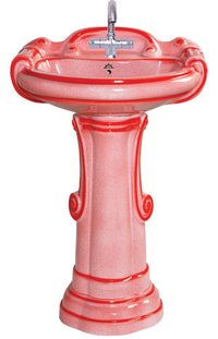 Ceramic Rustic Color Pedestal Wash Basin
