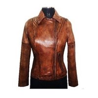 Ladies Lamb Satin Leather Jacket