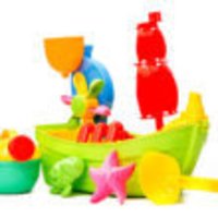 Beach Set With Floating Boat Green