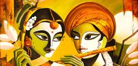 Radha Krishna Oil Painting