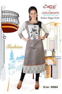 Classy Grey Cotton Kurti